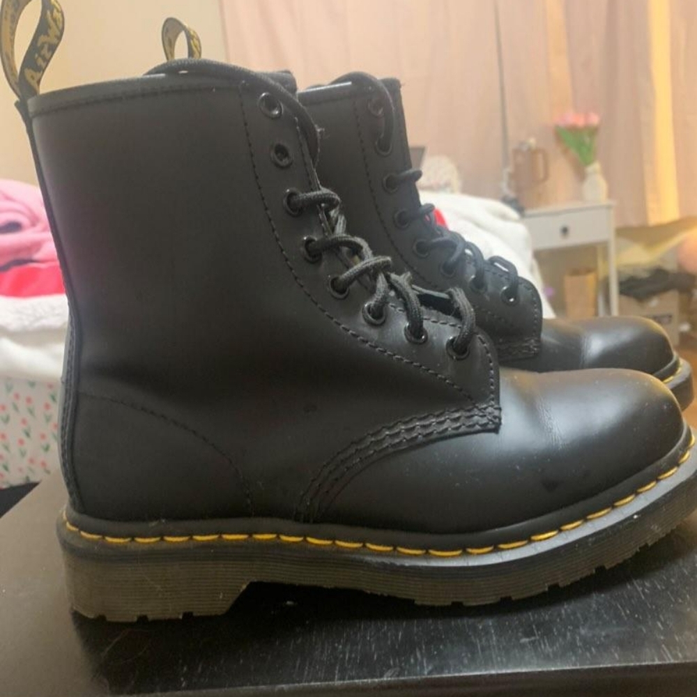 Black Leather Lace-Up Boots